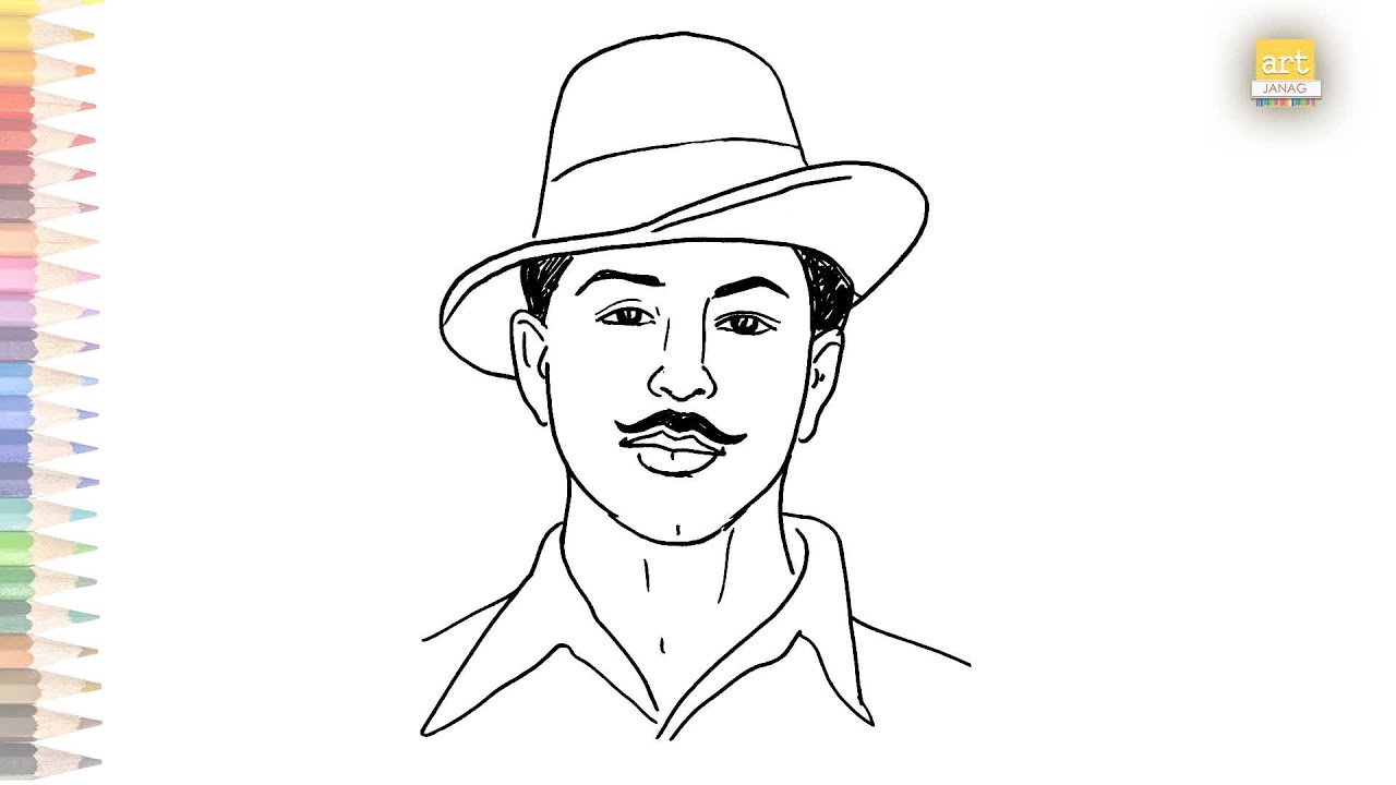Shaheed Is Drawing Shaheed bhagat singh Drawing easy | How to draw Bhagat Singh step by ...