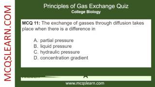 Principles of Gas Exchange Quiz Questions and Answers PDF - College Biology MCQs - App & eBook screenshot 1
