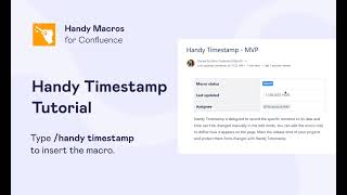 Handy Timestamp - get started Guide