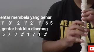Not Angka Lagu Wajib Nasional Maju Tak Gentar Recorder Cover | Not Angka Pianika Maju Tak Gentar |