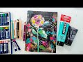 Mixed Media Canvas Tutorial - Collage with Watercolor Flower