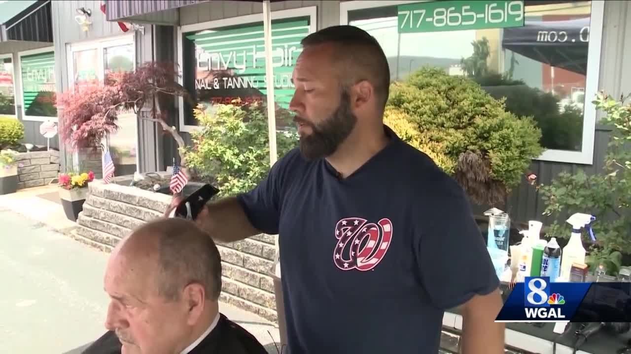 Lebanon County barber gives free haircuts YouTube