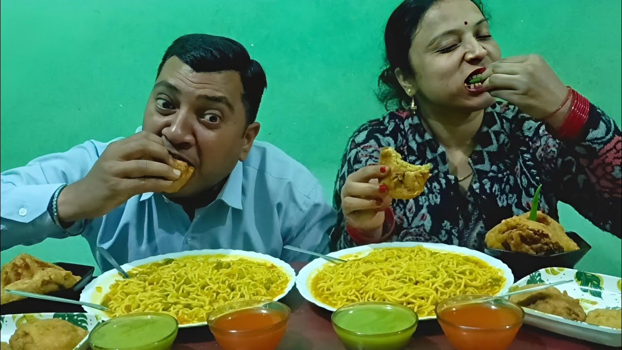 Spicy Noodles Eating 🥵| Bread Chop | Aloo Chop | Challenging Video | Asmr Challenge | Food Challenge