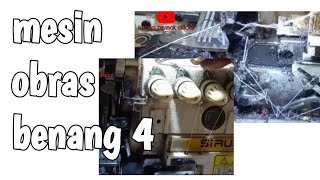 cara memasukkan benang 4 mesin obras siruba#fyp