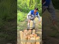 Splitting Clean Logs: Hands‑On Rural Firewood Preparation Craft