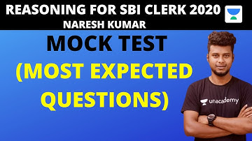 SBI clerk mock test on reasoning-IV (Most expected questions) by Naresh Kumar