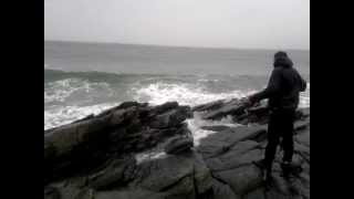 Near death experience during holiday in Norway The North Sea, big wave, Solastranden