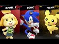Super Smash Bros. Ultimate - Isabelle and Sonic Vs. Pichu