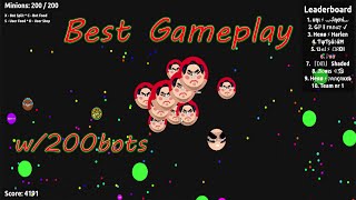 Agar.Io Mega Gameplay - w/200 bots - BEST TEAMER!!!