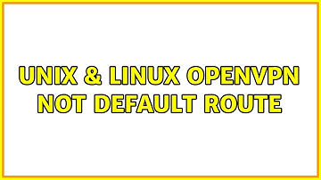Unix & Linux: OpenVPN not default route