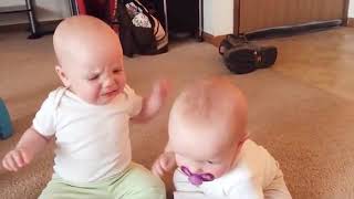 Try Not to Lanawith Funy Baby video cute Twin Babies Argue Over just Awes 2021