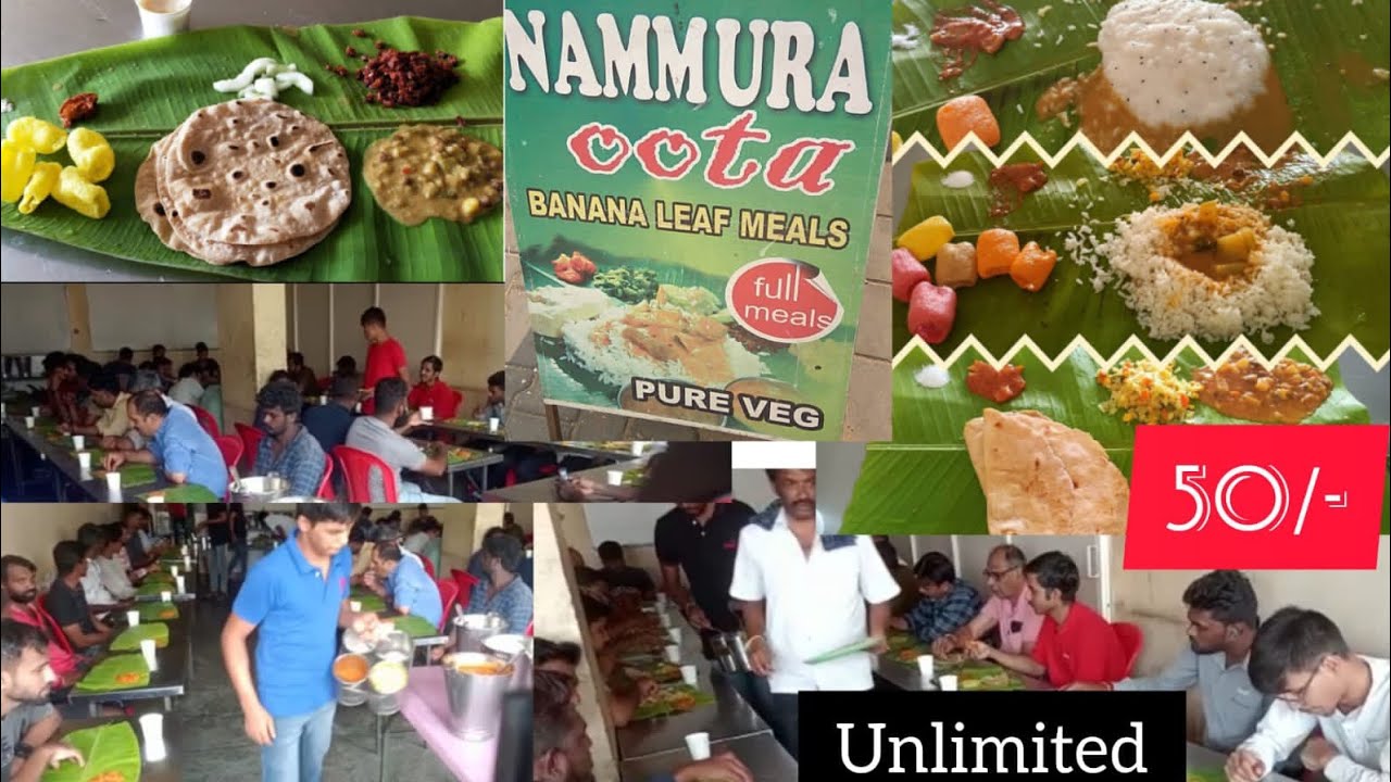 unlimited meals for only just 50rs at Nammura oota at girinagar