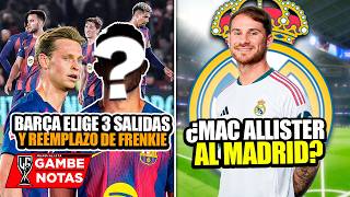 Barça elige 3 salidas y el reemplazo de Frenkie| ¿Mac Allister a Madrid?| ¿Suspenden 4 de Argentina?