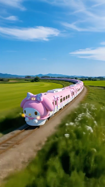 Kereta my melody !! Siapa mau ikut naik !?😃🥰🤩#sanrio #kuromi #mymelody #keretaapi #train #kereta