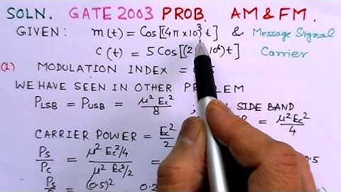 Video Solution to GATE ECE-2003 Problem(Common Data Type)-AM&FM
