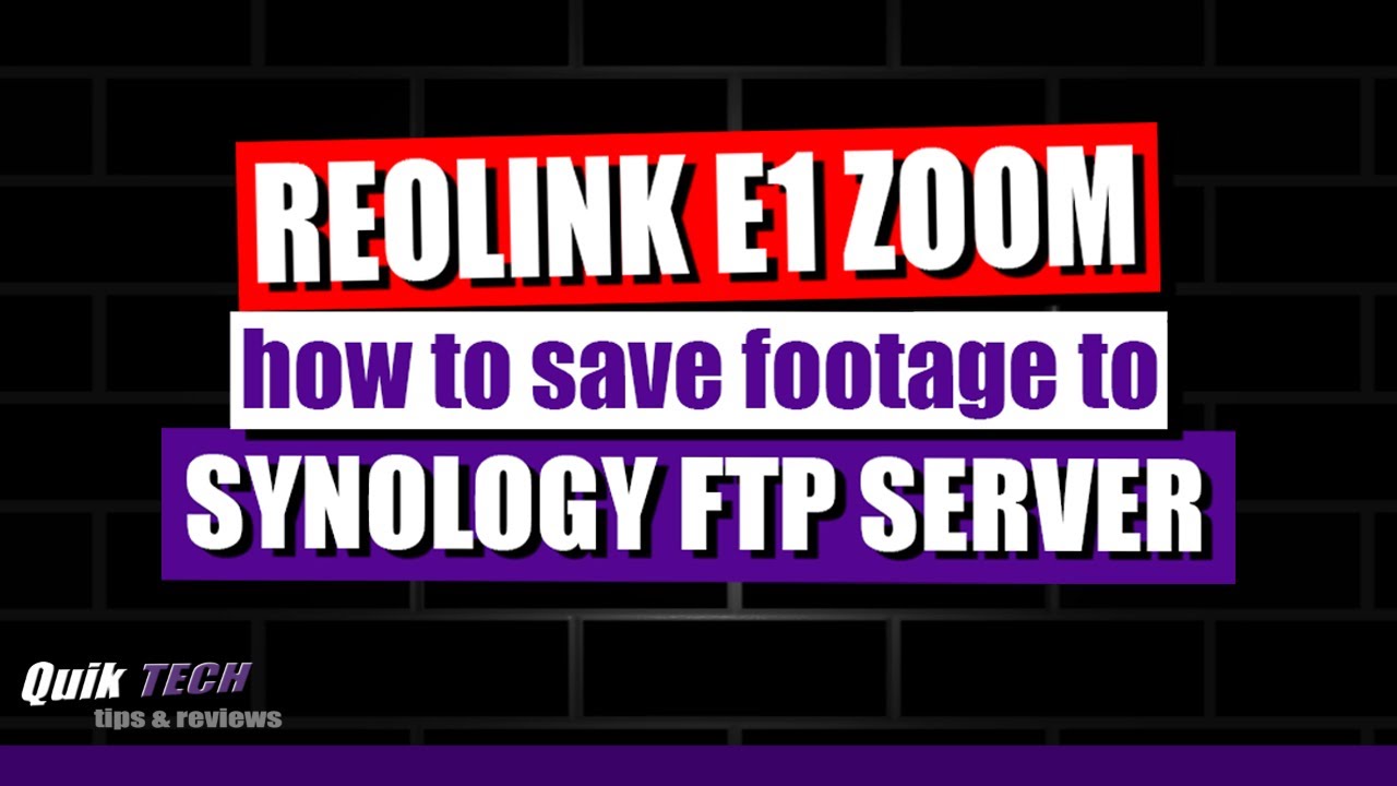 E1Zoom How To Save Footage To Synology FTP Server YouTube