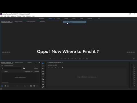 Accidentally Closed Panel in Adobe Premier Pro | Solution