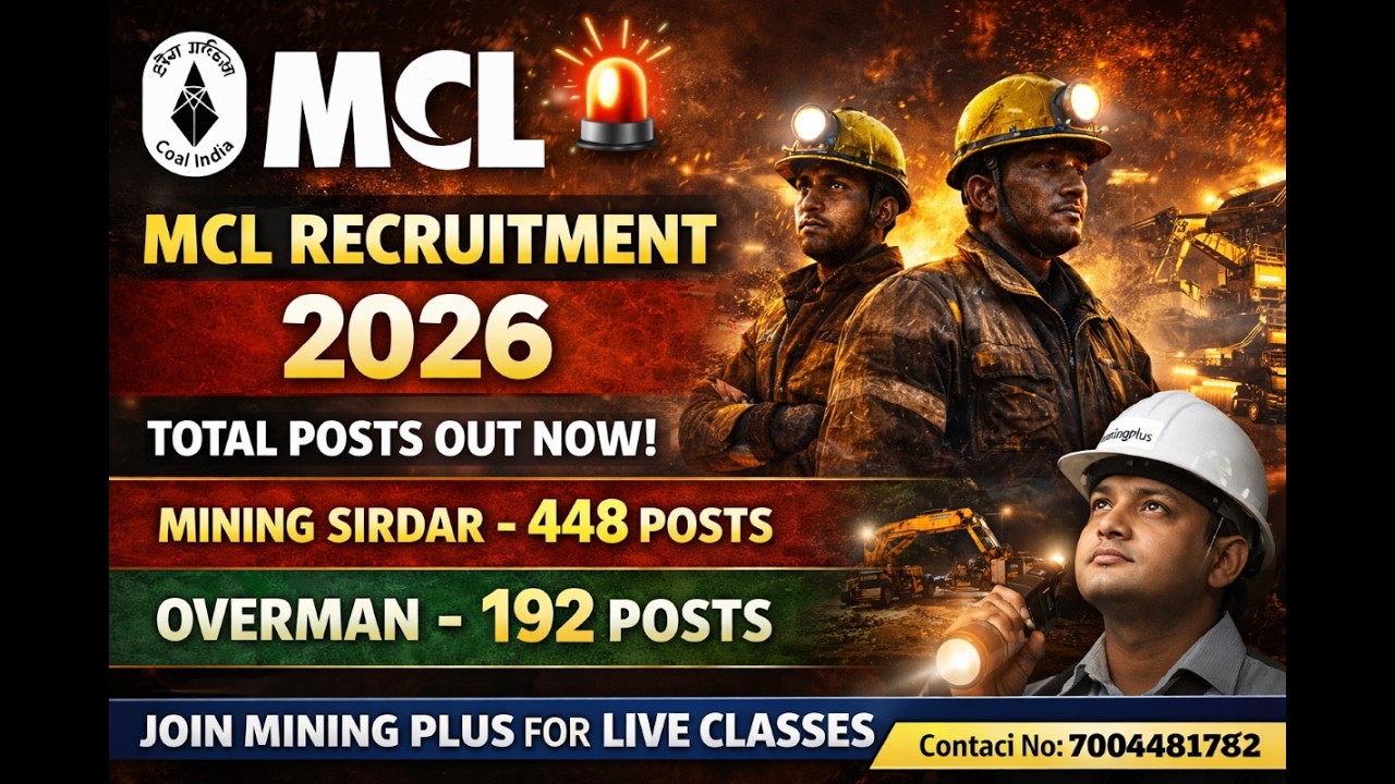 📢 MCL Vacancy 2026 | Mining Sirdar & Overman Recruitment