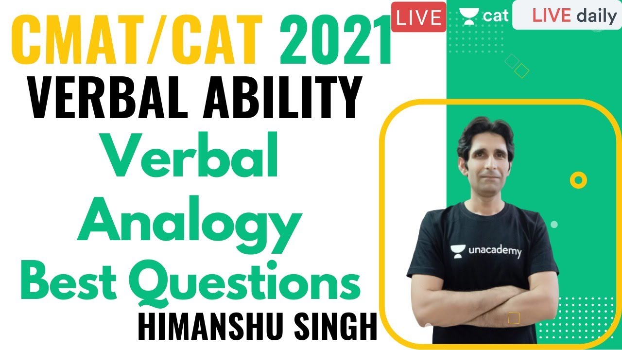 CAT 2021 l CMAT/CAT - Verbal Analogy Best Questions l Verbal Ability l Himanshu Singh