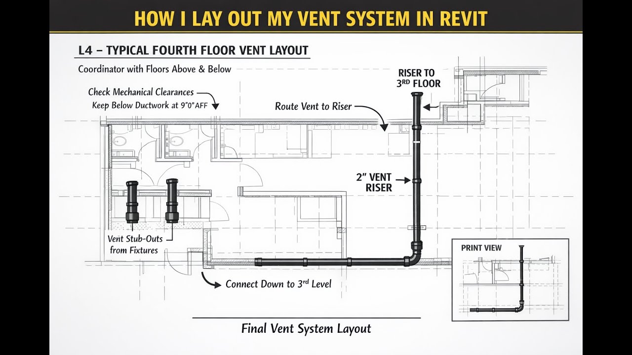 Magic Vent Layout Revit Plumbing Vents Explained | Multi-Floor Vent Layout, Stub-Outs ...