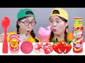 Kem dâu hồng tráng miệng Mukbang DONA