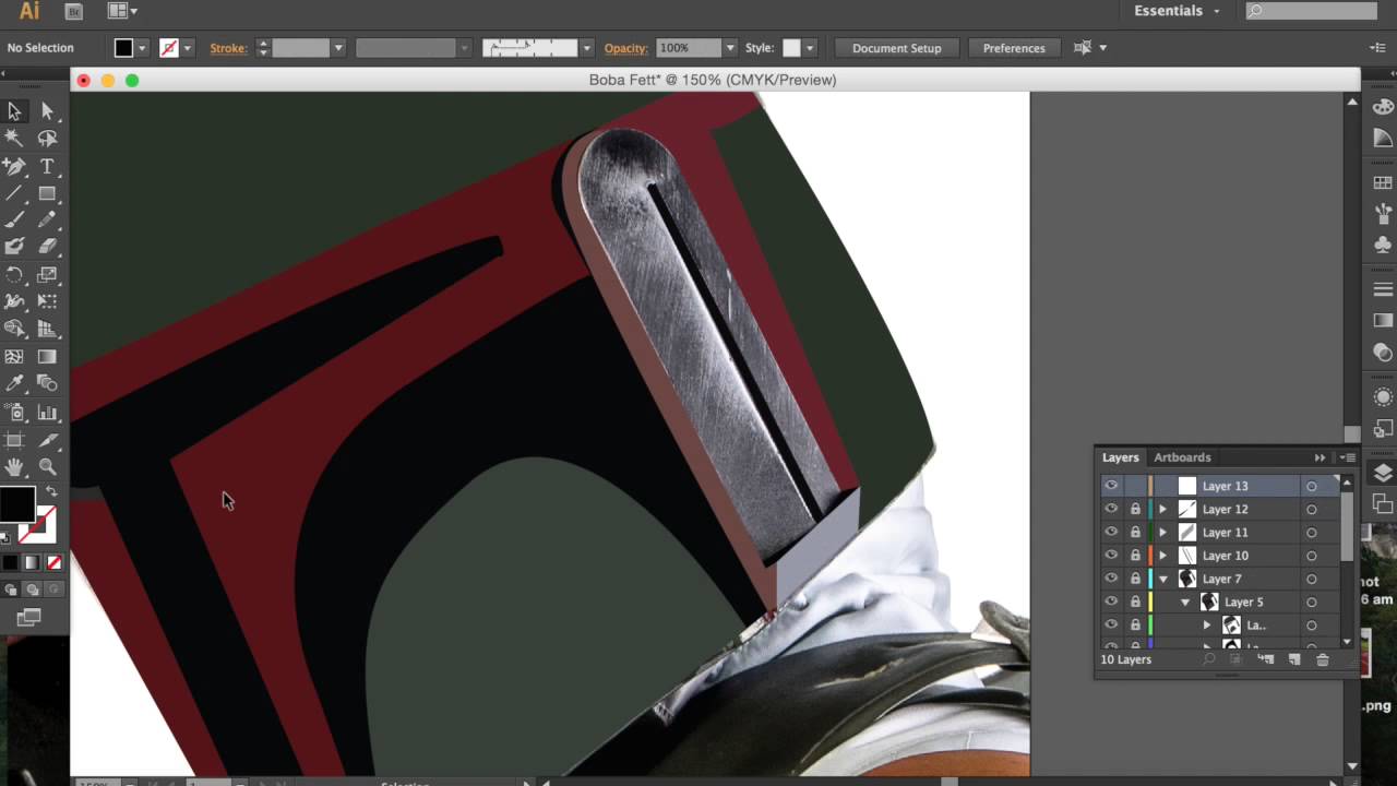 Drawing Boba Fett's Helmet In 3 Minutes - YouTube