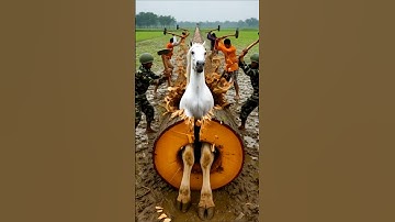 Horse Trapped Under Giant Log 😱 Kind Humans Save Its Life ❤️ | Animal Rescue #Shorts #humanity #ai