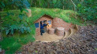 How to Build The Most Beautiful Undergroun Dugout Home Villa in the Wild