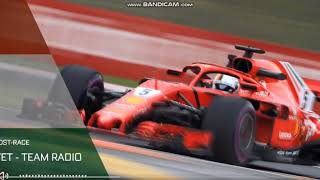 Sebastian Vettel post-race team radio 2018 Hungarian GP
