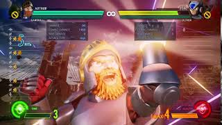 MARVEL VS. CAPCOM: INFINITE Garthur - Gamora mid screen air throw combo