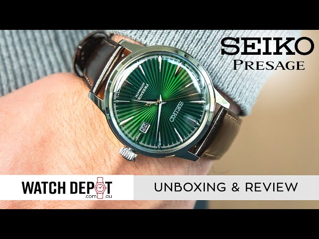 Seiko Presage SRPD37J 'The Mockingbird' Cocktail Series Automatic Watch - Unboxing u0026 Quick look class=