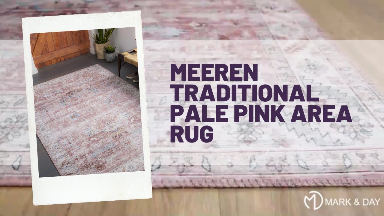 Meeren Traditional Pale Pink Area Rug