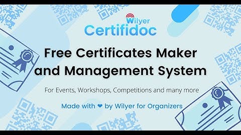 CertifiDoc - Free Online QR based Digital Certificate Maker & Management System