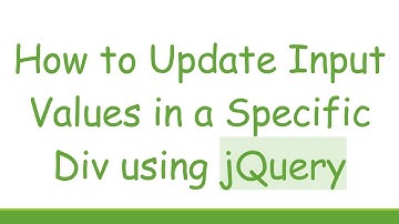How to Update Input Values in a Specific Div using jQuery