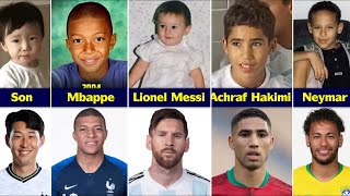 Famous Footballers Baby and Now | Ronaldo, Messi, Haaland, Mbappe, Neymar, Hakimi, Suarez, Pique