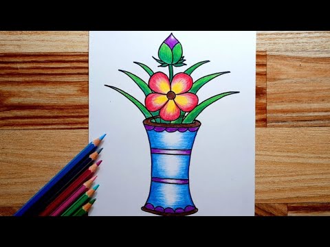 FLOWERS IN A VASE Kids Art Lesson Step-by-step Drawing and Watercolor  Painting Project for Beginners Homeschool Art Class Tutorial - Etsy