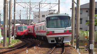 廃車近い同士の並び 名鉄5704F回送電車と1851F+1808F回送電車