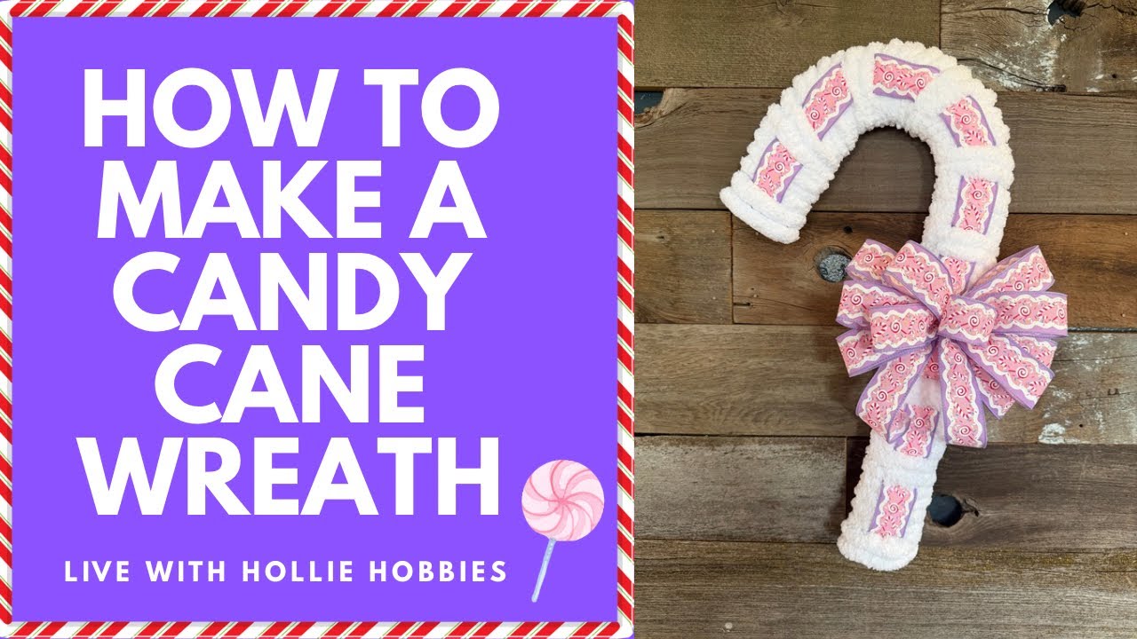 How To Make a Candy Cane Wreath/ Dollar Tree Candy Cane Wreath/ How To Make a Christmas Wreath 🎄