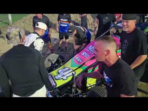 Justin Grant's crew works to replace the front end on the No. 4 car during Kokomo Smackdown
