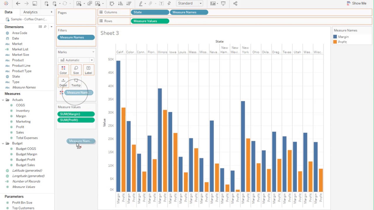 Tableau Gantt Chart Multiple Measures