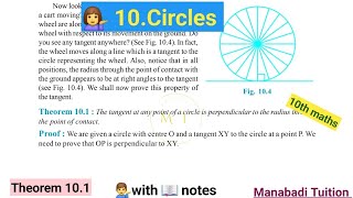 10th class math| chapter 10| 🤷‍♀️Circles| 🙋‍♂️Theorem 10.1|CBSE|NCERT|with notes|
