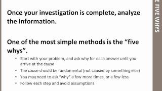 ISO Corrective Action and Root Cause Analysis