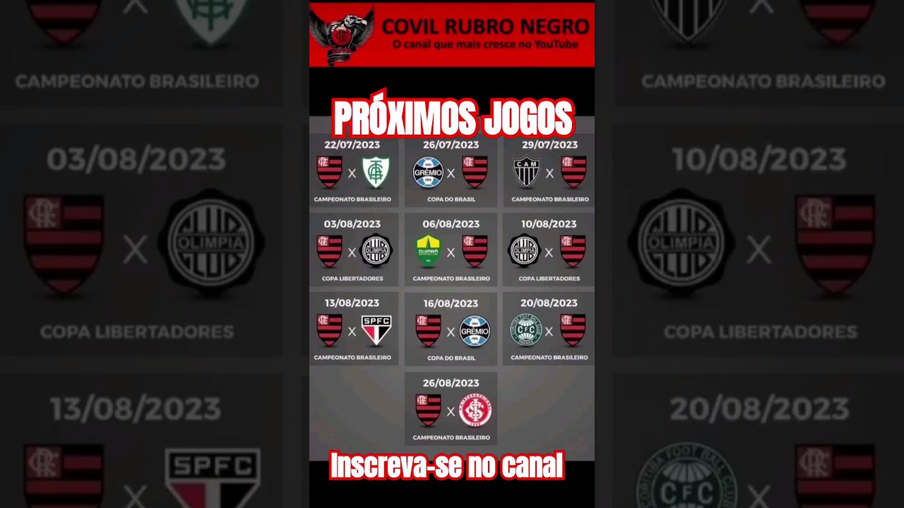 Eu Sou Mengão - Os próximos jogos do Flamengo no Brasileirão