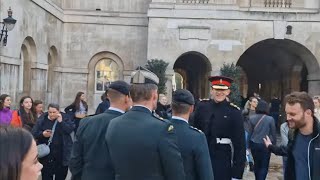 Danish soldiers visit horse guards are met by the captain #horseguardsparade