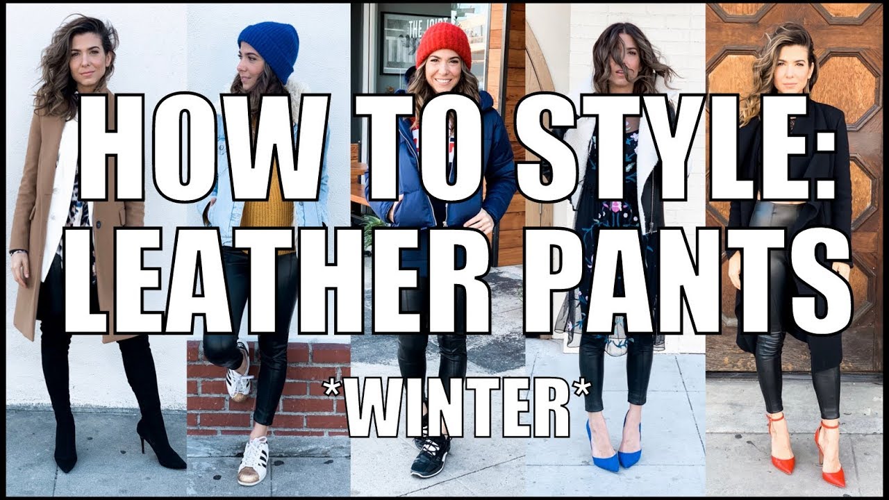 5 Ways to Wear LEATHER PANTS - Winter Outfit Ideas!! - by Orly Shani 