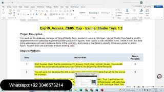 Exp19 Access Ch05 Cap Varmel Studio Toys 1 2 | Exp19 Access Ch05 Cap Varmel Studio Toys 1 2