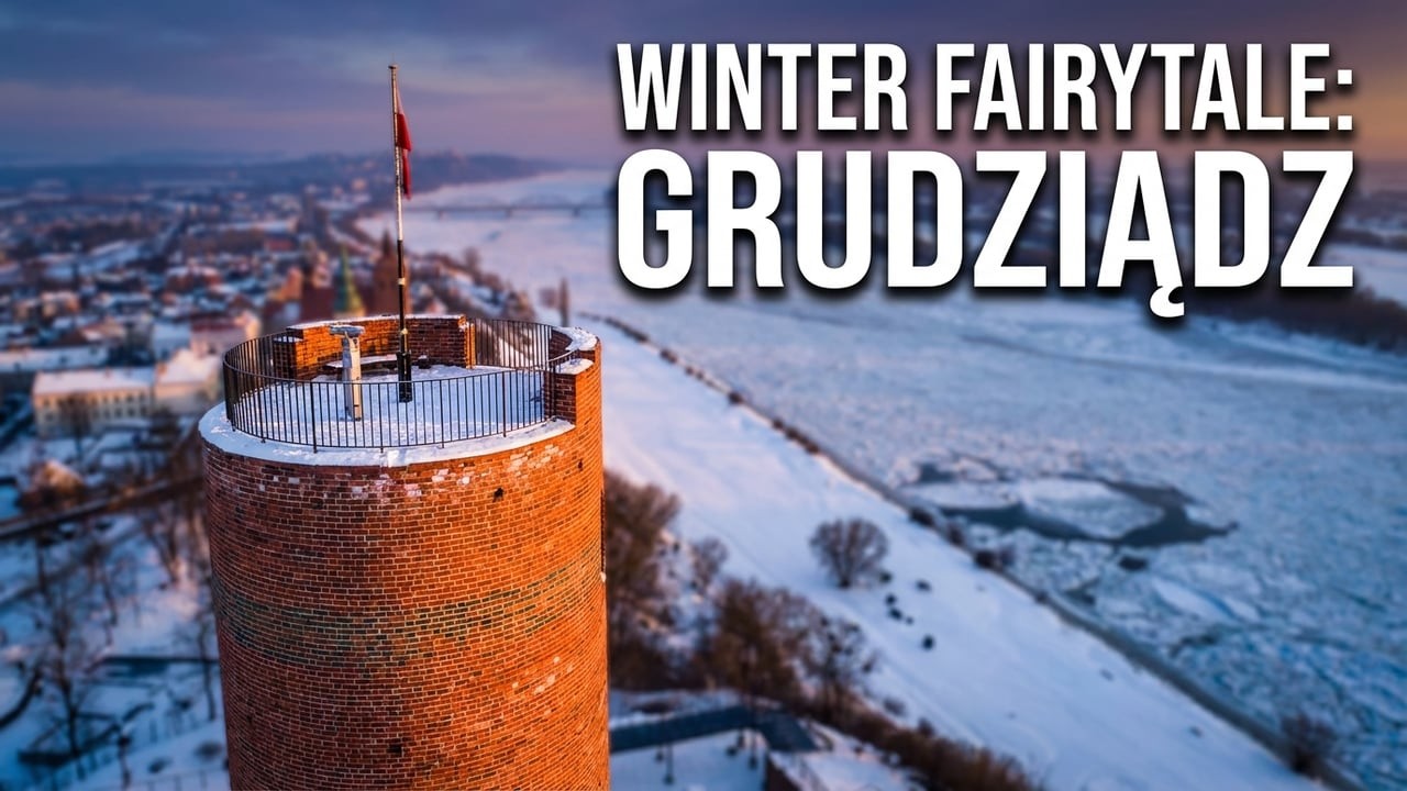 Wieża Klimek Grudziądz 4K Dron - Góra Zamkowa Grudziądz Zima 2026