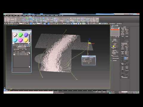 Change material ID by distance to spline curves