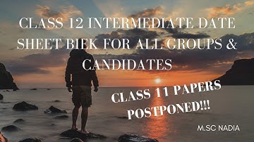 Class 12 Board Exam Science & General Group Date Sheet 2023 | Date Sheet inter Karachi Board