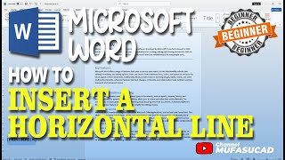How To Insert A Horizontal Line In Microsoft Word